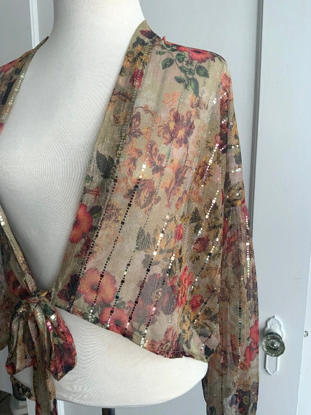 Anthropologie Shine Floral Kimono Blouse - Picture 3 of 6